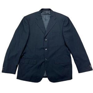 Sartoria Bellini Italian Navy Blue Blazer Sport Coat Size US46 EU56 Wool Viscosa